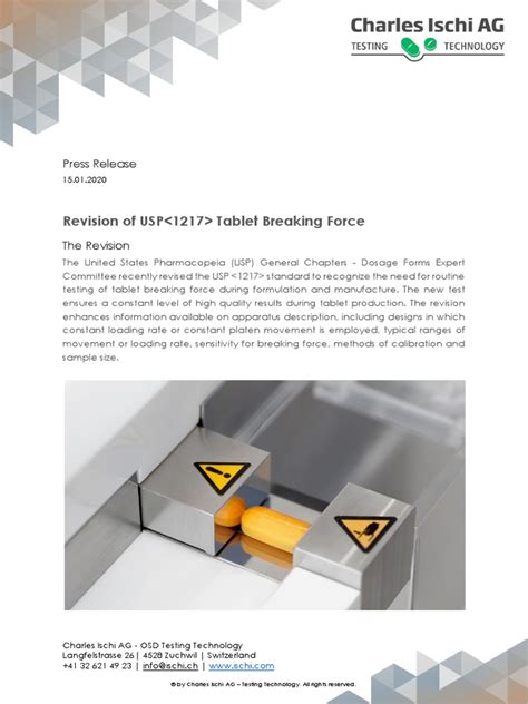 hardness test usp monograph|Revision of USP<1217> Tablet Breaking Force .